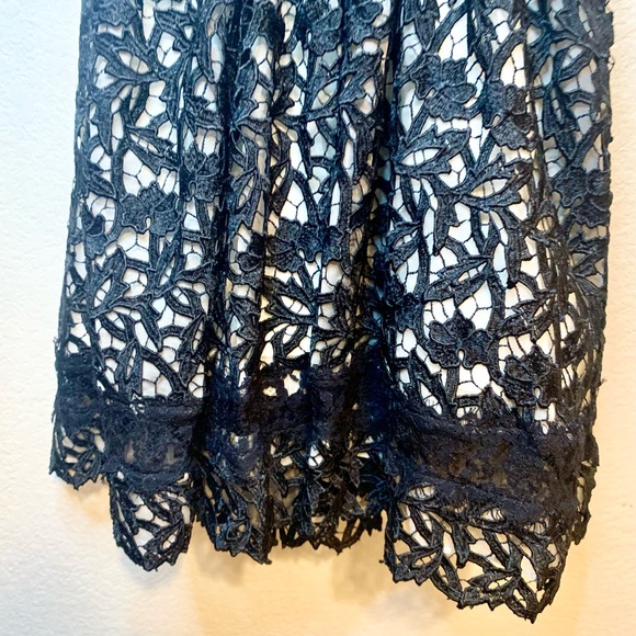 Alice + Olivia Mariel Racerback Sleeveless Cocktail Dress Guipure Lace Black 2 - Picture 11 of 14